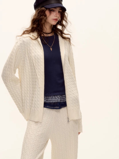 Tencel Wool Plaid Patchwork T-Shirt