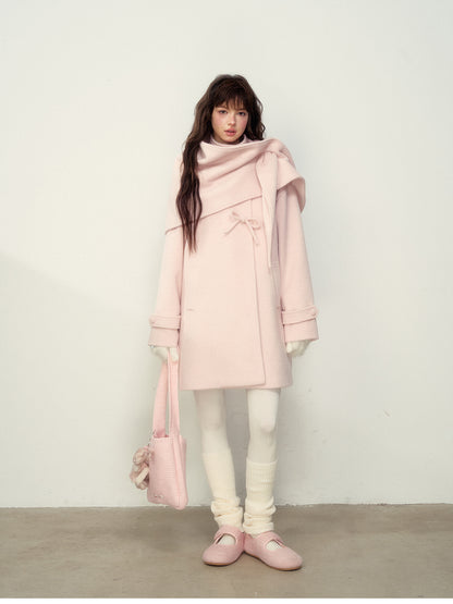  Hokkaido Pink Bow Collar Coat