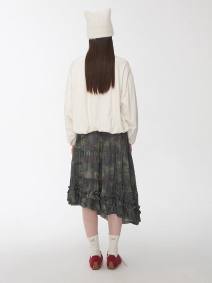 Vintage Letter Print Oversized Sweatshirt