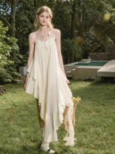 Washed Cotton Irregular Design Slip Dress - CHINASQUAD