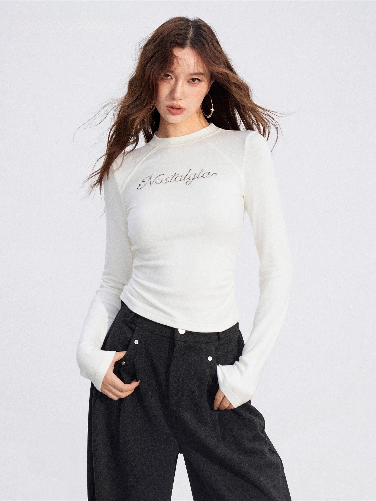 Embellished Fleece-Lined Knit Turtleneck