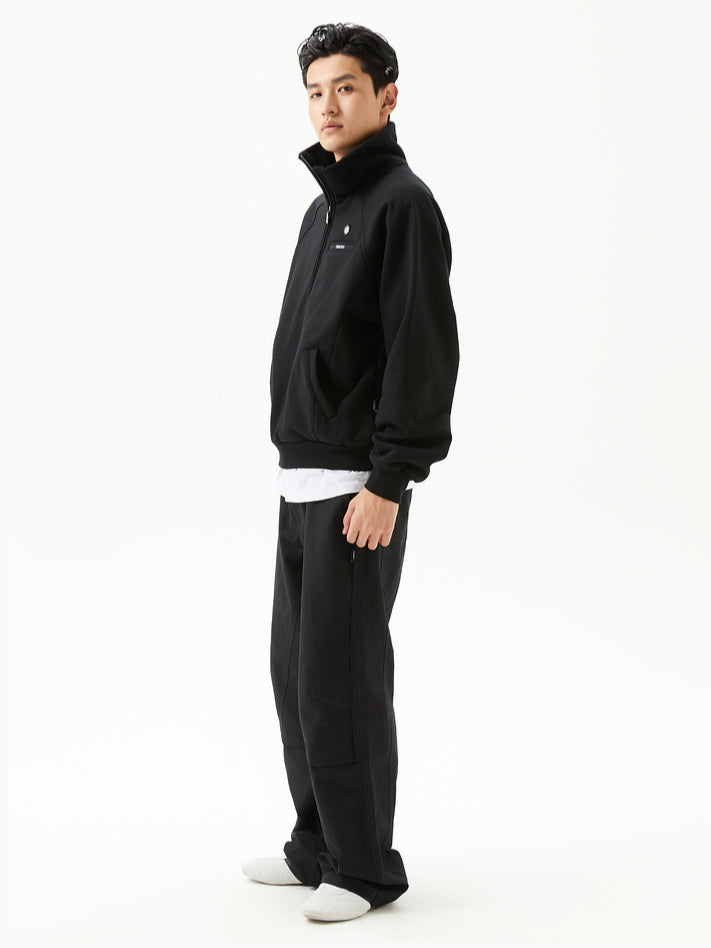 Half-Zip Stand Collar Loose Fit Fleece Sweatshirt