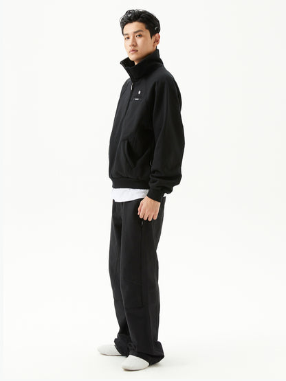 Half-Zip Stand Collar Loose Fit Fleece Sweatshirt