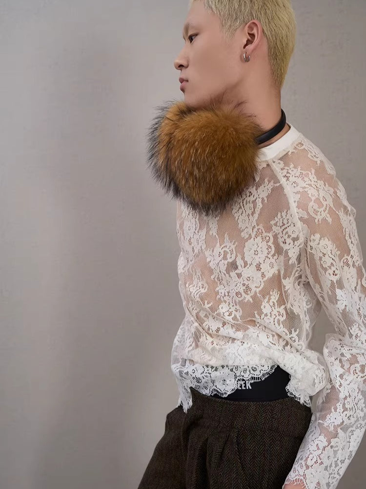 Raccoon Fur Metal-Logo Earmuffs