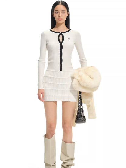 Tuileries Garden Ribbed Knit Midi Dress