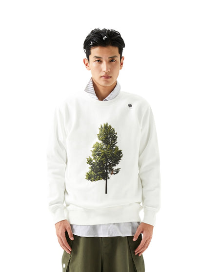 Loose Fit Printed Crew Neck Sweatshirt