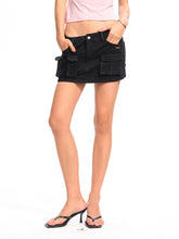 Asymmetrical Low - Rise Straight - Cut Denim Mini Skirt - CHINASQUAD