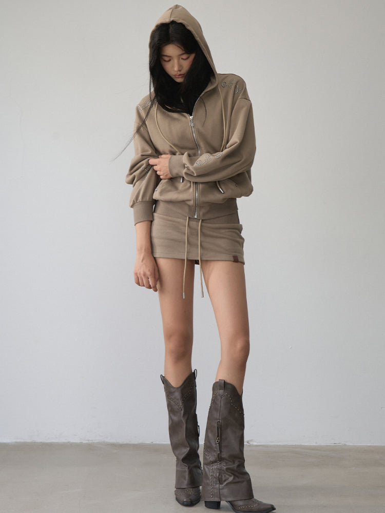 Rivet Loose Zip-up Hoodie - CHINASQUAD