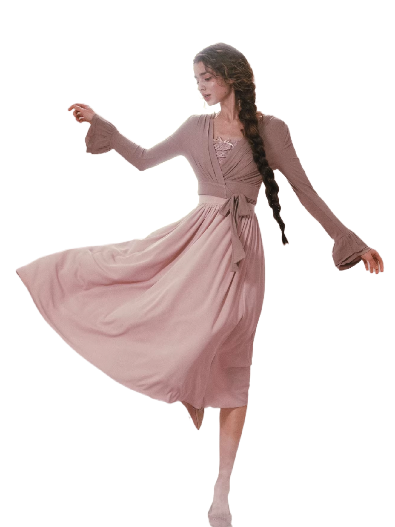 Pink Mist Ballet Knit Slip Dress