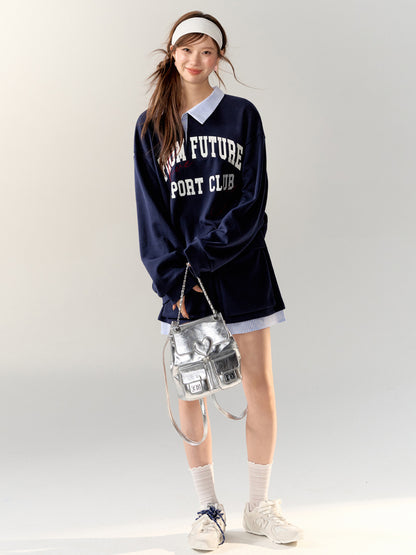 American College Style Sports Sweatshirt