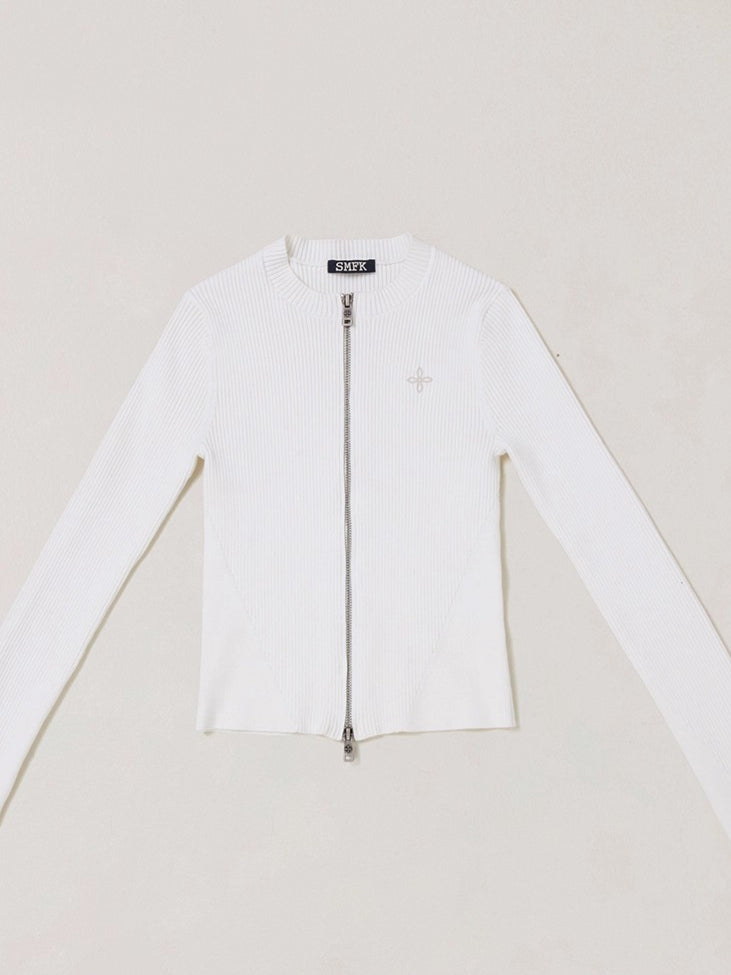 Wild Retro Zipper Knit Cardigan