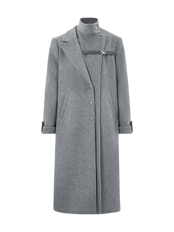 Grey Wool Blend Overcoat