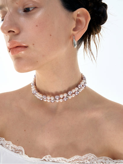 Double Layer Pearl Choker Necklace