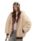 Reversible Plaid Faux Fur Coat - CHINASQUAD