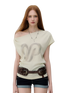 VIA PITTI Off-Shoulder Ruched T-shirt – T-Shirts & Polos