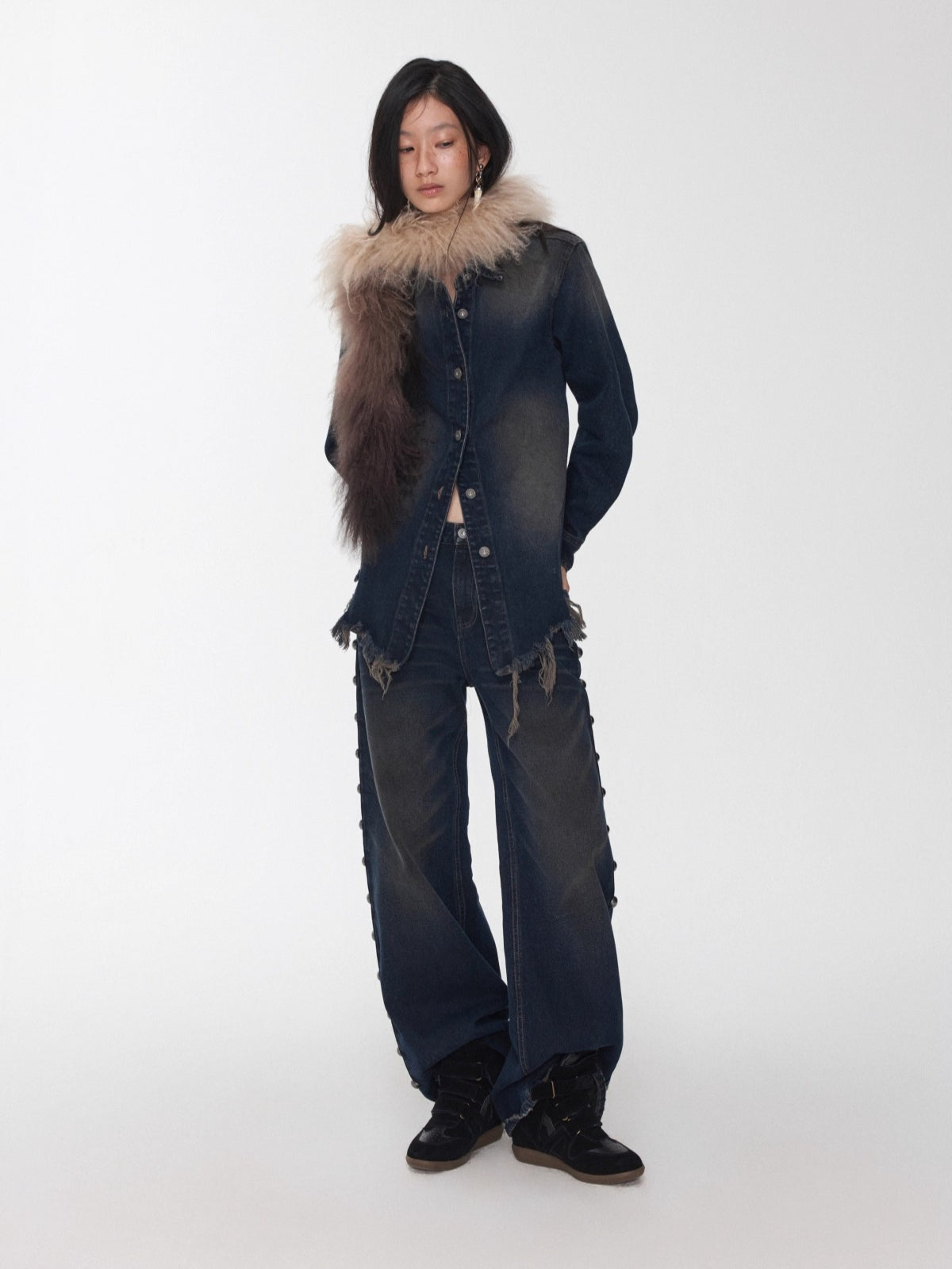 Riveted Vintage Washed Straight-Leg Jeans