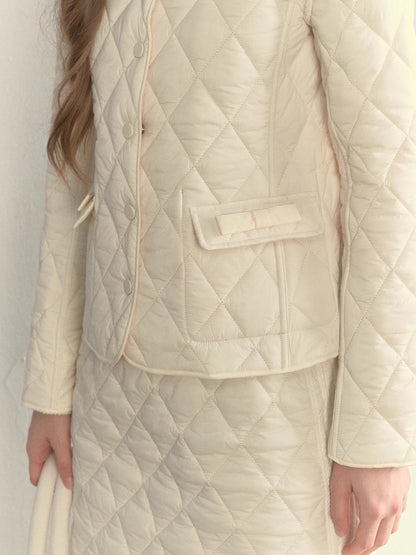 Reversible Quilted Doll Collar Jacket &amp; Skirt Set