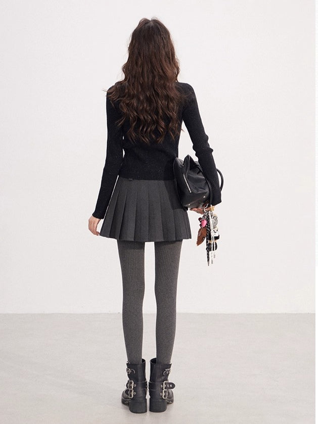 Shimmer Soft-Touch Knit V-Neck