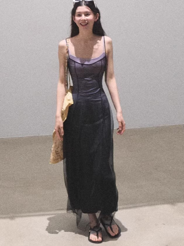 Gradient Mesh Slimming Resort Dress