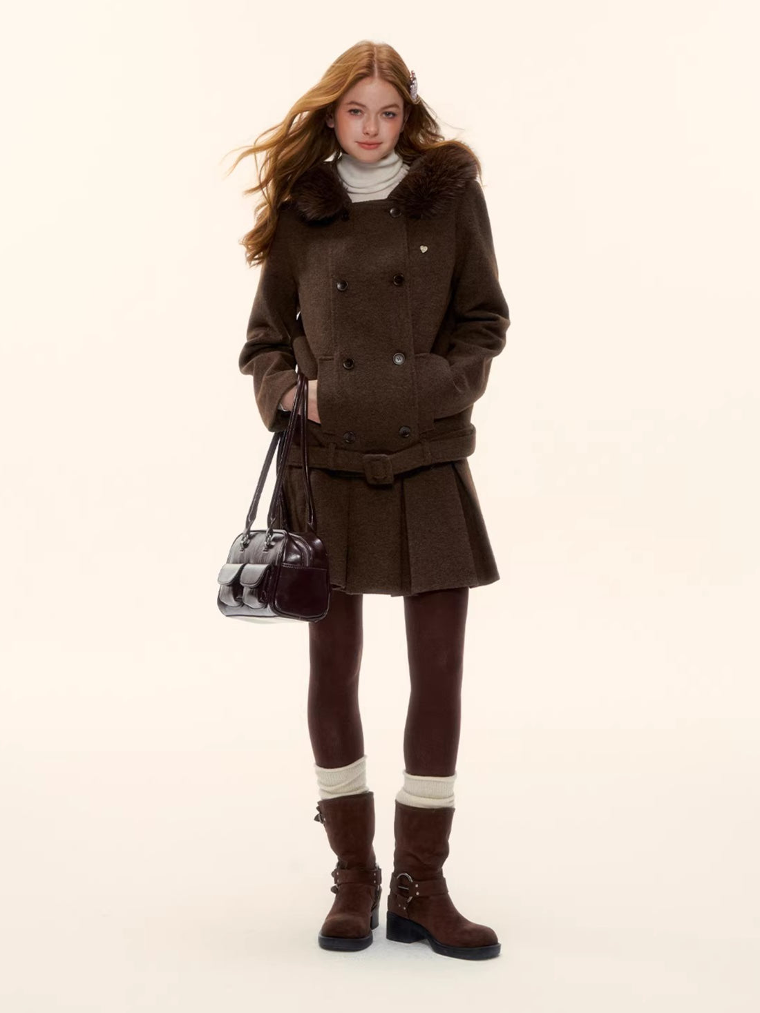 Sculpted Drawstring Cocoon Fleece Hoodie Jacket