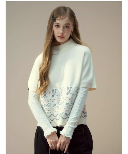 Fair Isle Cape Turtleneck