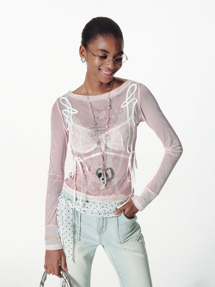 Lace Mesh Layered T-shirt