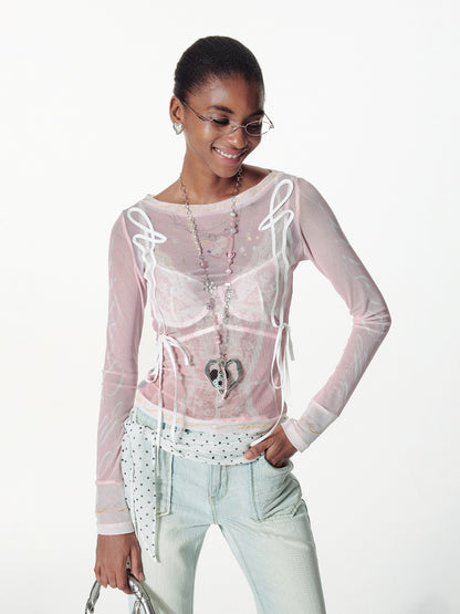 Lace Mesh Layered T-shirt