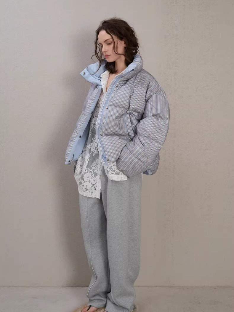 Spray-Dyed Panelled Down Jacket