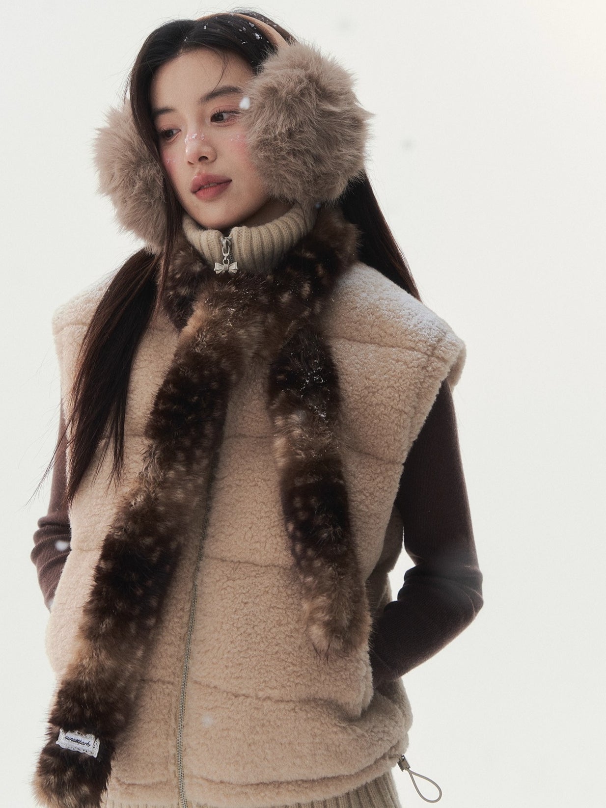 Fuzzy Bambi-Inspired Faux Fur Scarf