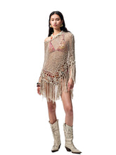 Hollow Out One-Piece Fringed Knit Shrug - CHINASQUAD