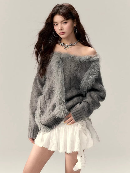 Color-Blocked Wool-Blend Knit Top