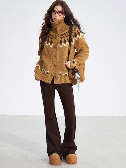 Fair Isle Wool-Blend Collared Knit Sweater