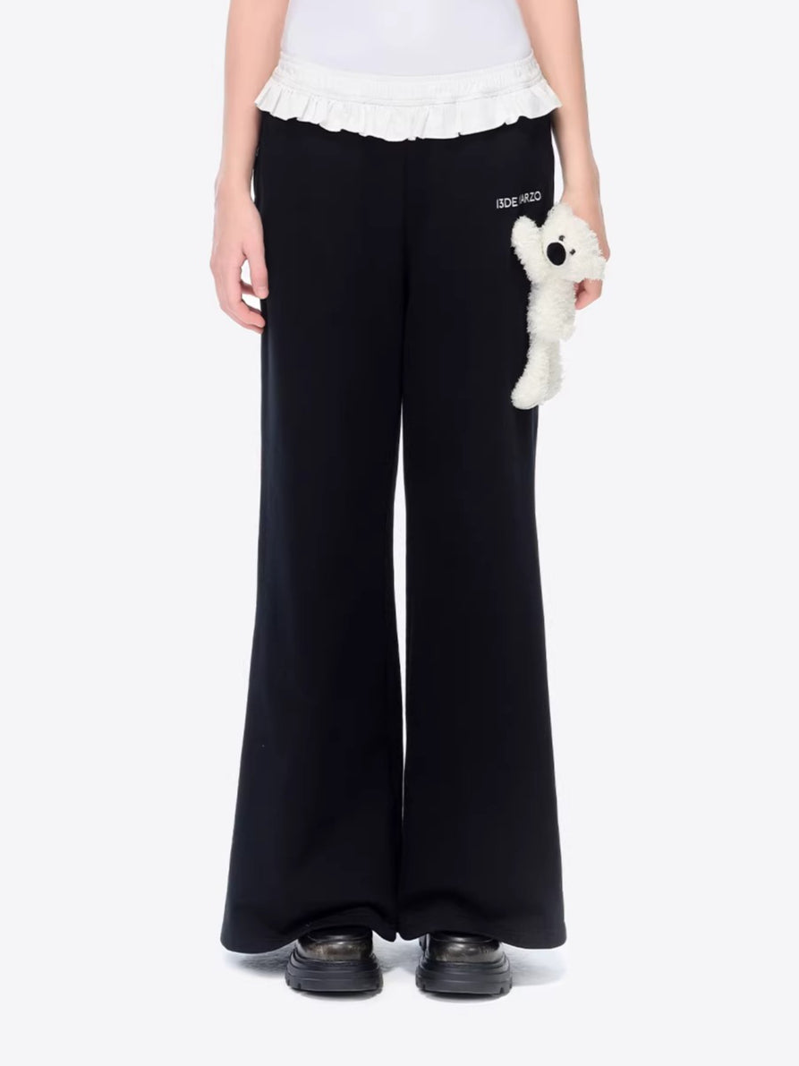 Lace-Waist Straight-Leg Lounge Pants