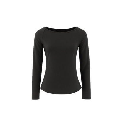 Waist-Cinching Fitted Long Sleeve T-Shirt