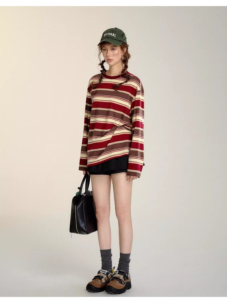 Red Striped Long-sleeve T-shirt