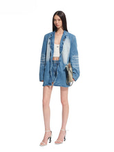 "Caracal Series" Washed Twill Denim Blazer - CHINASQUAD