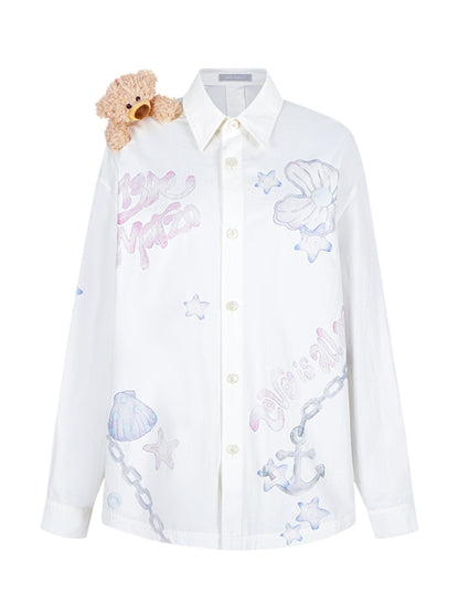 Graffiti Oversized Shirt Jacket