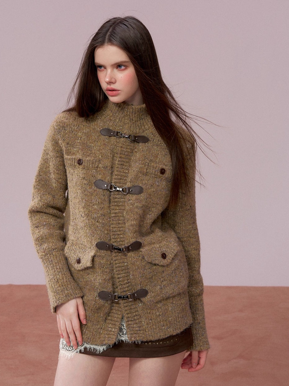 Knit Cardigan &amp; Hooded Cape Set