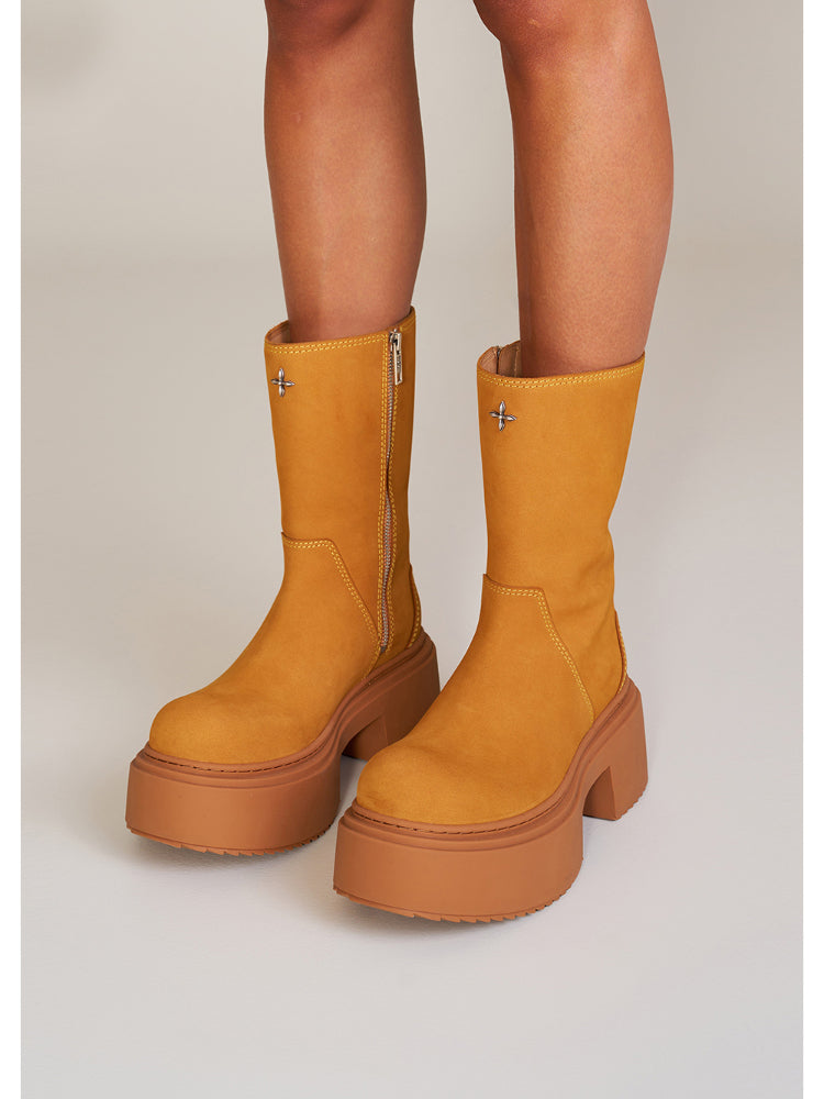 Compass Mode Leather Riding Boots Snow Mountain - CHINASQUAD