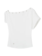 Off-Shoulder Asymmetric Twist Knot Half-sleeve Top - CHINASQUAD