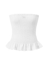 Ruffled Textured Strapless Vest - CHINASQUAD