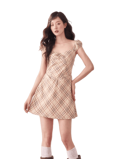 Vintage Plaid A-Line Mini Dress