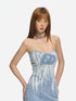 Gradient Tie-dye Strapless Denim Dress - CHINASQUAD