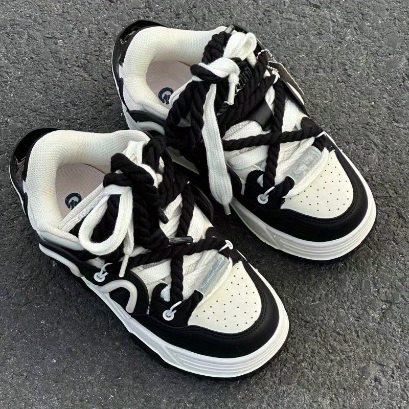 Black Panda Low-Top Casual Sneakers