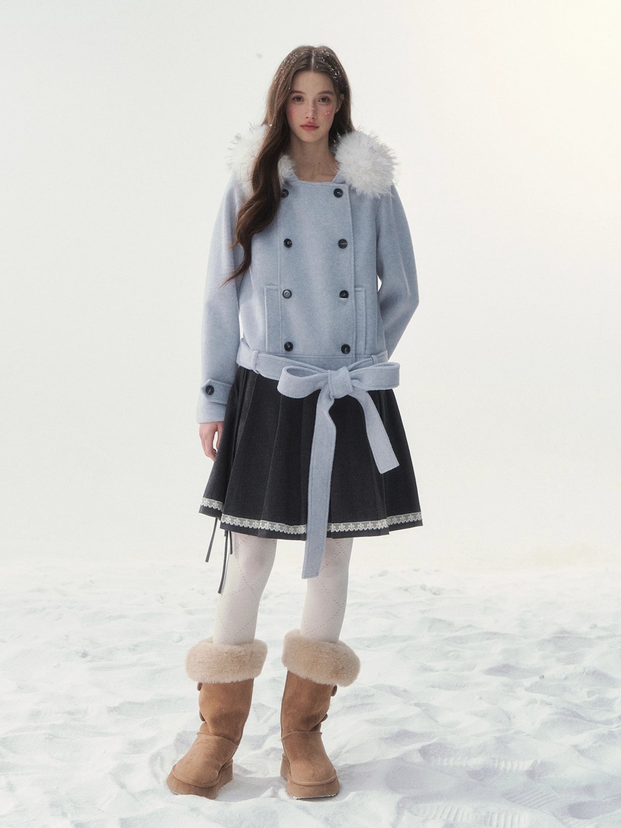 Vintage Double-Breasted Wool-Blend Jacket