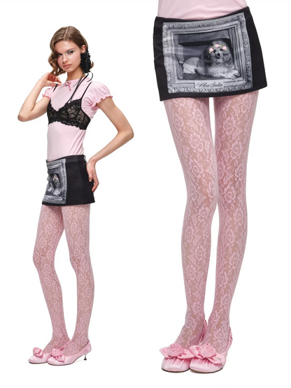 Vintage Frame Dog Satin Mini Skirt 1Jinn Studio
