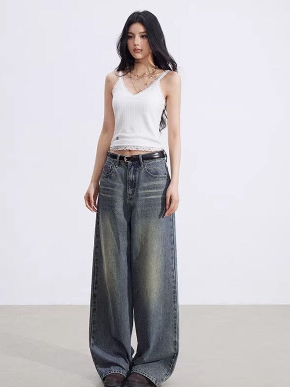 Lace-Trim V-Neck Knit Vest