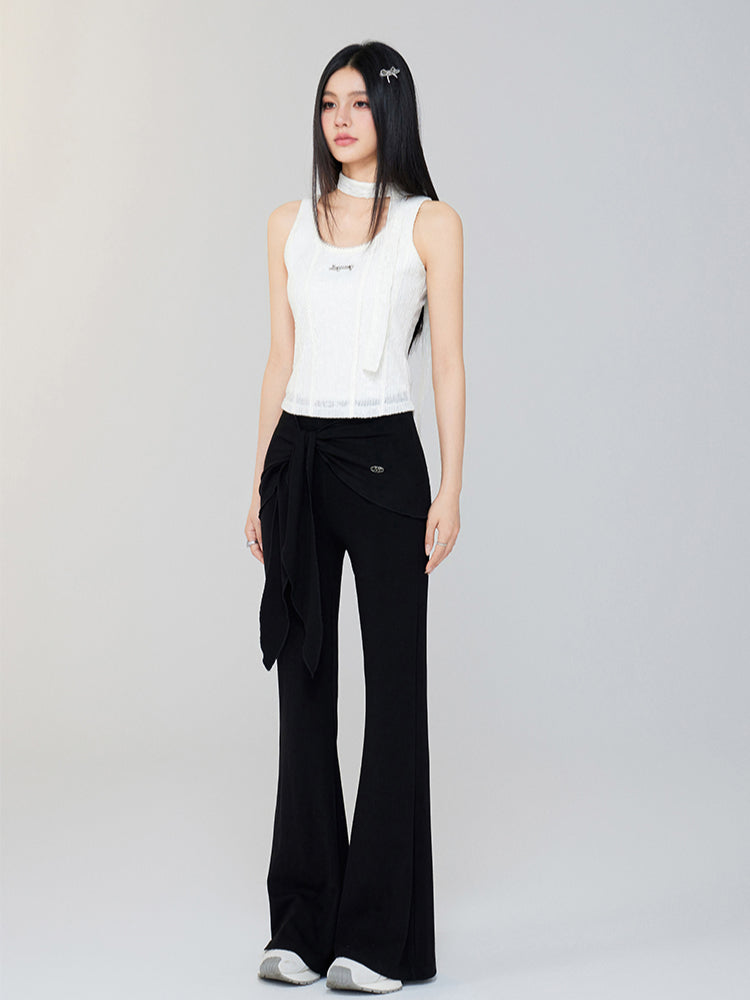 Lace Choker U-Neck Vest