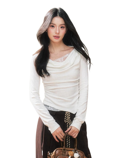 White Hooded Knitted Cardigan Top