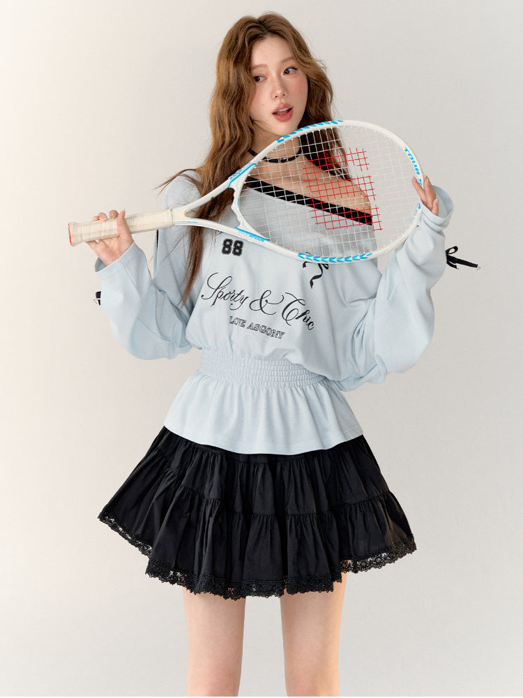 American Sporty Bow Tie Long Sleeve T-shirt